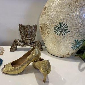 Golden peep toes